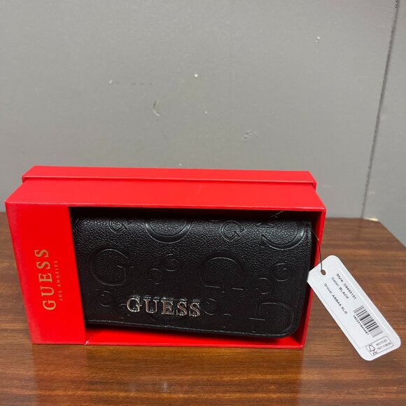 Guess Abbas Trifold Wallet Black NEW IN BOX - Picture 1 of 2